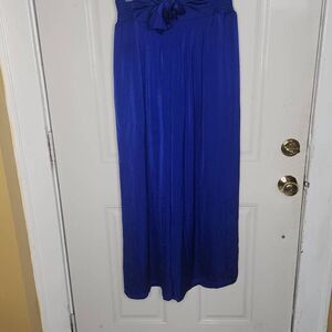 Mainstrip royal blue wide leg lightweight pants women's size Small